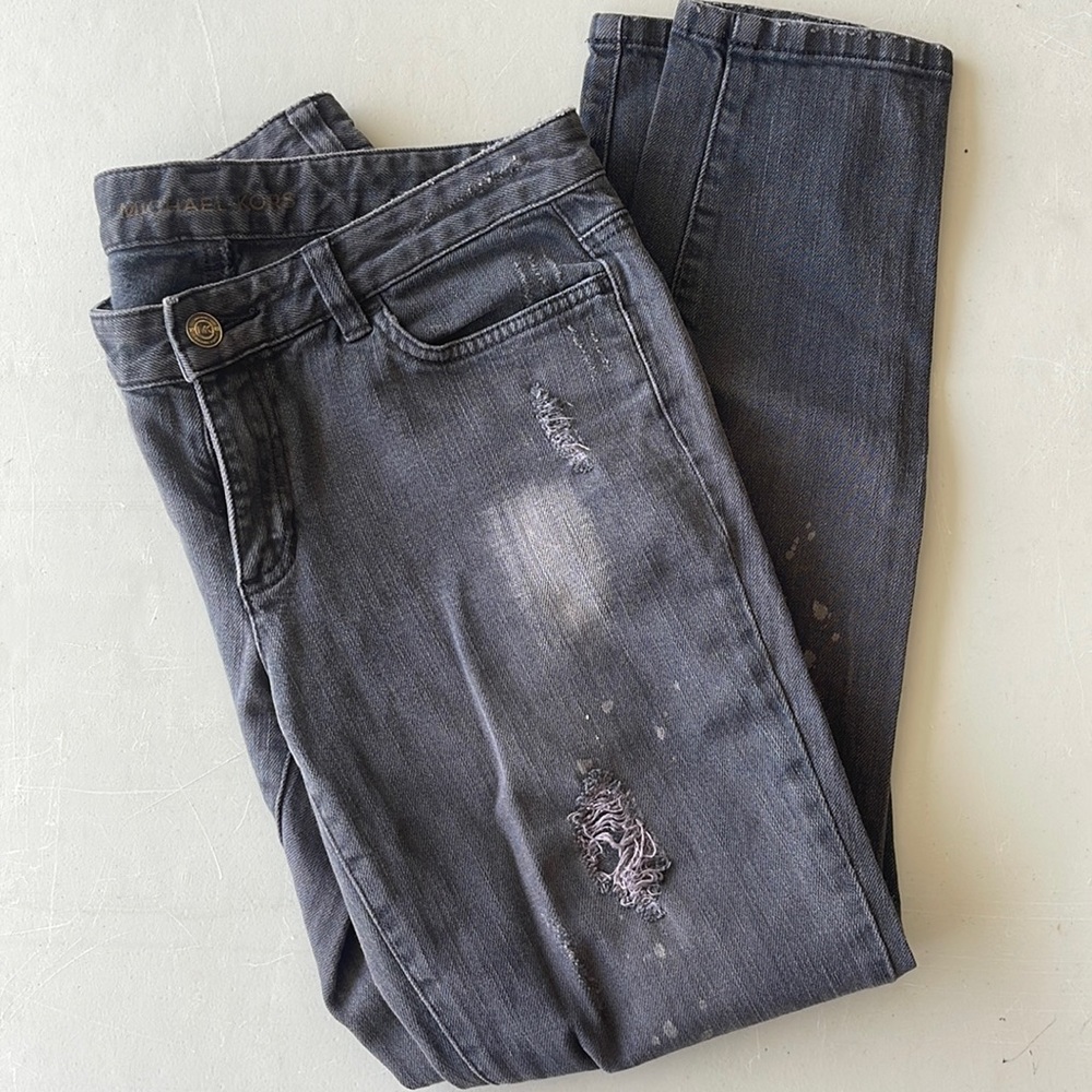 Michael Kors Distressed Black Denim
